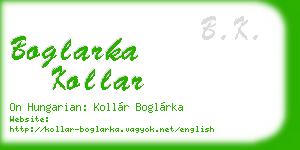 boglarka kollar business card